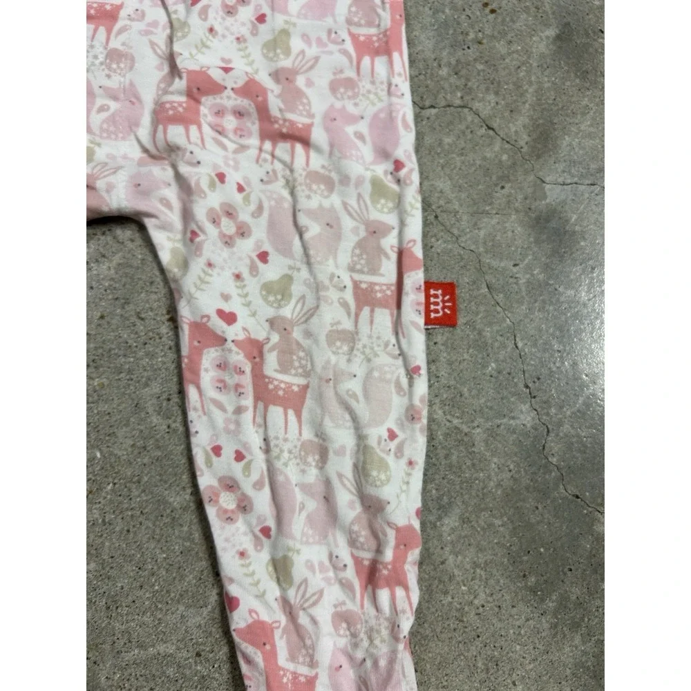 Magnetic Me Footie Pajamas PJs Baby Girls‎ Size 9-12 M Woodland Animals
